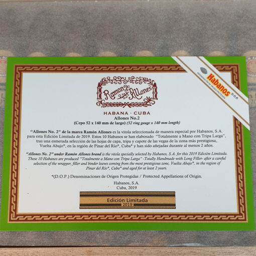 Ramon Allones Allones No. 2 Limited Edition 2019 Cigar - Box of 10 - Image 7